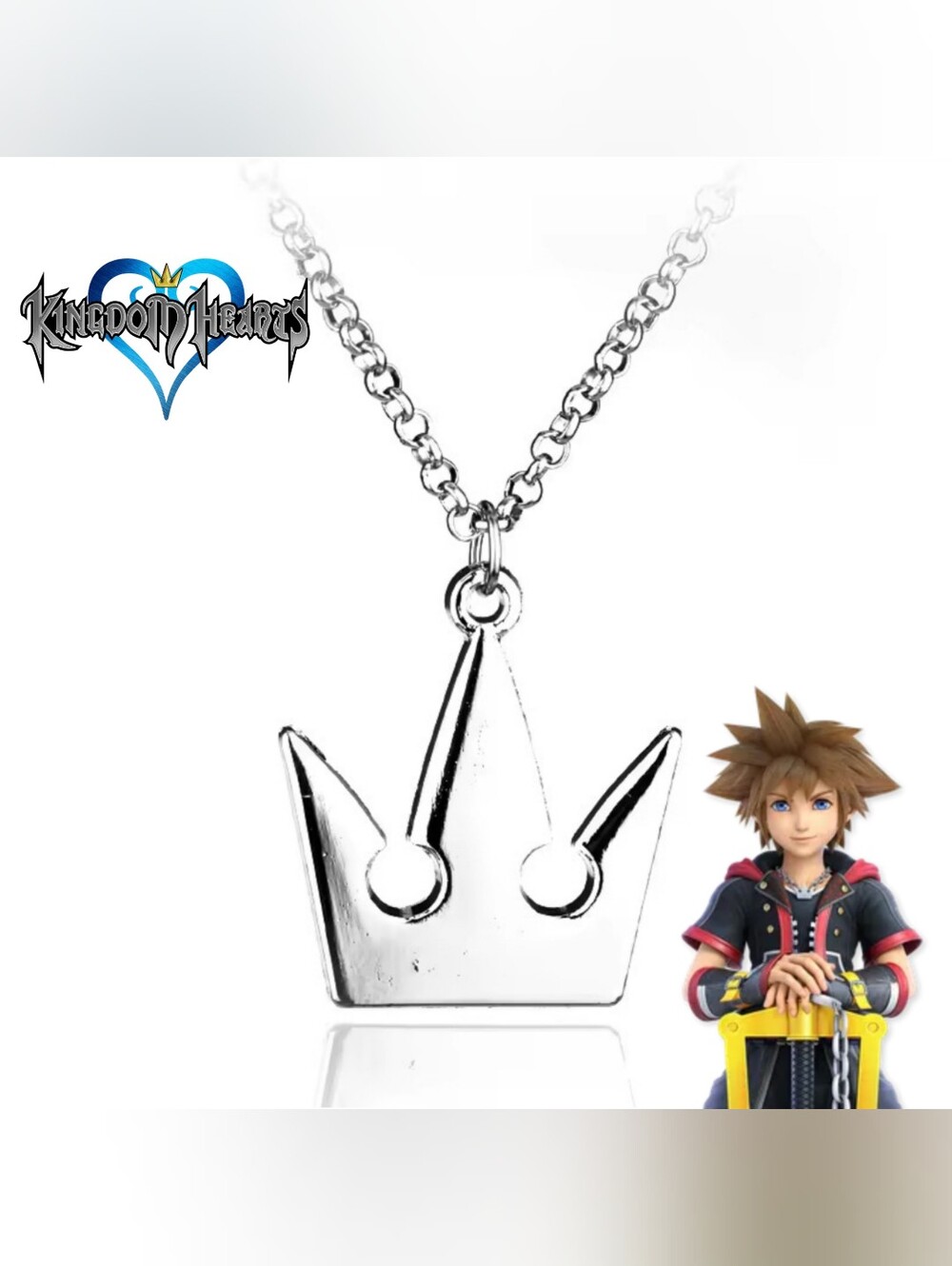 Kingdom Hearts Crown Silver Tone Necklace